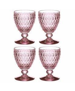 Villeroy & Boch Ston Rose Goblet, Set Of 4
