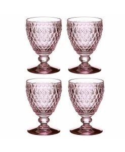 Villeroy & Boch Ston Rose Claret, Set Of 4