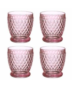 Villeroy & Boch Ston Rose Double Old Fashioned, Set Of 4