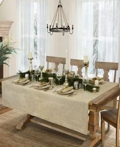 Villeroy & Boch La Classica Luxury Metallic Linen Fabric Tablecloth, 70x146 -Villeroy & Boch Shop 13950051 fpx