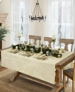 Villeroy & Boch La Classica Luxury Metallic Linen Fabric Tablecloth, 70x146 -Villeroy & Boch Shop 13950052 fpx