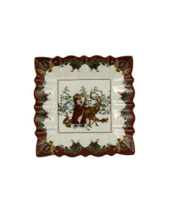 Villeroy & Boch Toys Fantasy Square Bowl, Santa With Forest Animals