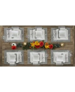 Villeroy & Boch New Wave Metallic Border Linen Placemat, Set Of 4, 14 X 20