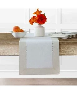 Villeroy & Boch New Wave Metallic Border Linen Table Runner, 14x 70