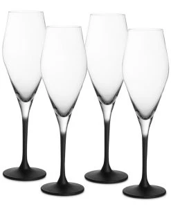 Villeroy & Boch Manufacture Rock Champagne Flutes, Set Of 4