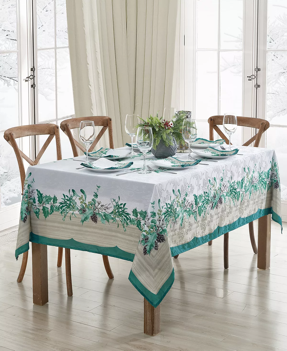 Villeroy & Boch Ntage Holly Fabric Tablecloth, 60 X 102 3 Villeroy & Boch Ntage Holly Fabric Tablecloth, 60 X 102